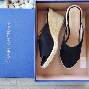 Stuart Weitzman ! Suede Black wedge (EU/39.5)